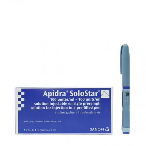 Dung dịch tiêm Apidra solostar 100IU/ml insulin trị đái tháo đường (hộp 5 bút)