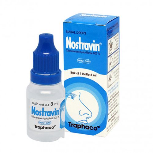 Thuốc nhỏ mũi Nostravin trị sung huyết mũi, viêm xoang, viêm mũi dị ứng (chai 8ml)