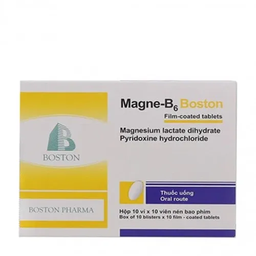 Viên nén MAGNE - B6 BOSTON điều trị thiếu Magnesi riêng biệt hay kết hợp (10 vỉ x 10 viên)