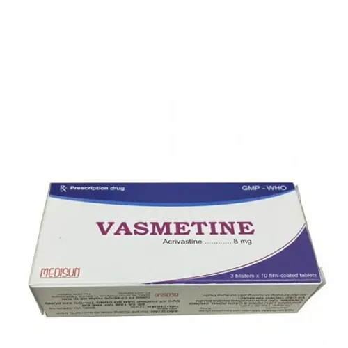 Viên nén bao phim Vasmetine 8mg điều trị triệu chứng dị ứng, mày đay (3 vỉ x 10 viên)