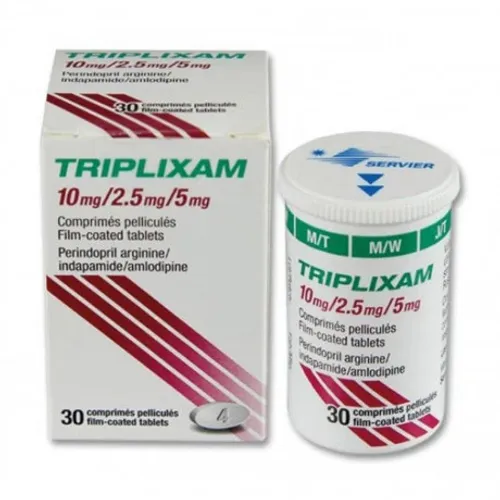 Viên nén Triplixam 10mg/2.5mg/5mg điều trị tăng huyết áp (hộp 30 viên)