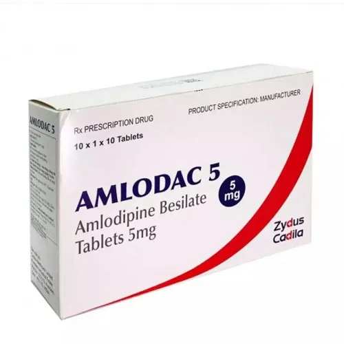 Viên nén Amlodac 5mg điều trị tăng huyết áp, đau thắt ngực (10 vỉ x 10 viên)
