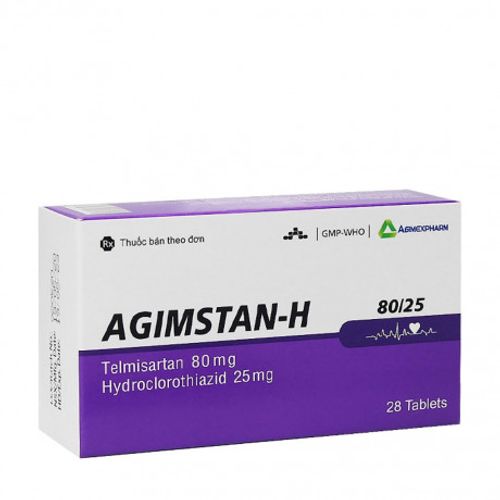 Viên nén Agimstan-H 80/25 điều trị tăng huyết áp (4 vỉ x 7 viên)