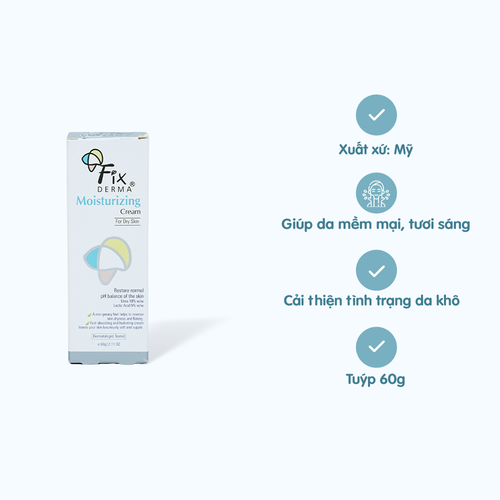Kem dưỡng FIXDERMA Moisturizing Cream giúp cân bằng độ ẩm tự nhiên của da, giảm tình trạng khô và bong tróc da, (Tuýp 60g)