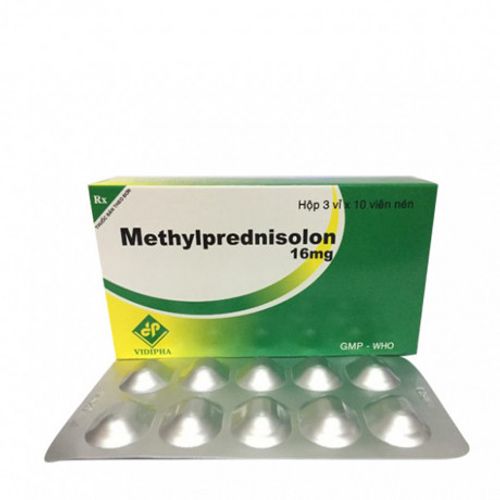 Viên nén Methylprednisolon 16mg Vidipha kháng viêm, trị viêm thấp khớp, dị ứng (10 vỉ x 10 viên)