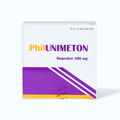 Viêm nang mềm PhilUnimeton 400mg giảm đau, hạ sốt, chống viêm (10 vỉ x 10 viên)
