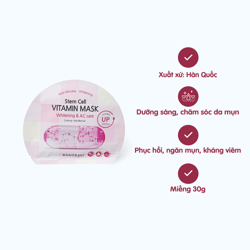 Mặt nạ BANOBAGI Whitening & AC Care (Miếng 30g)