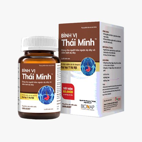 Viên uống Bình Vị Thái Minh hỗ trợ giảm viêm loét dạ dày, tá tràng (Hộp 80 viên)