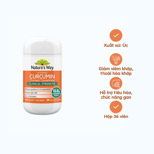 Viên uống Nature’s Way Activated Curcumin Tumeric Concentrate (Hộp 30 viên)