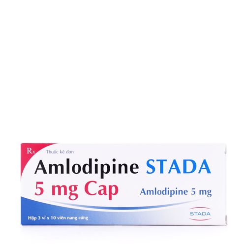 Viên nang Amlodipine STADA 5 mg điều trị tăng huyết áp, đau thắt ngực (3 vỉ x 10 viên)