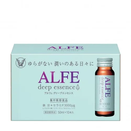 Nước uống bổ sung collagen Alfe Deep Essence hỗ trợ tăng cường độ ẩm và độ đàn hồi cho da, hỗ trợ làm đẹp da (Hộp 10 Chai x 50ml)