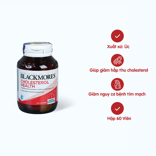 Viên uống Blackmores Cholesterol Health hỗ trợ giảm cholesterol (Hộp 60 viên)