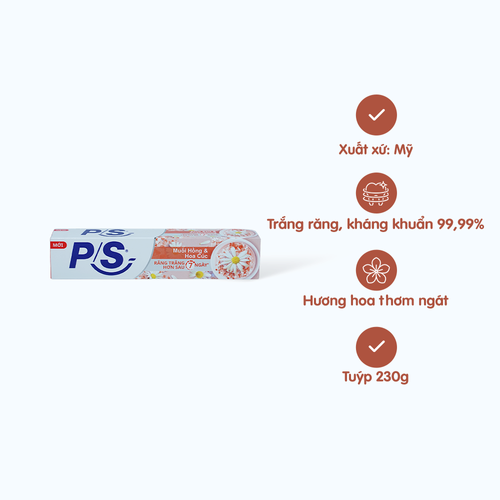 Kem đánh răng P/S muối hồng và hoa cúc (230g)