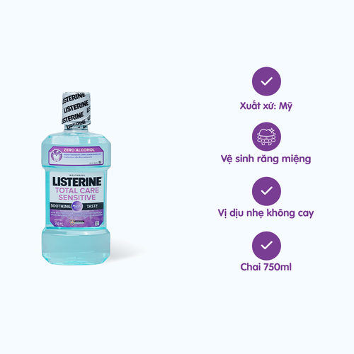 Nước súc miệng Listerine Total Care Sensitive 750ml