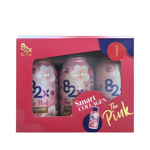 Nước uống 82X The Pink Collagen hỗ trợ ống oxy hóa, làm đẹp da (Hộp 6 chai)
