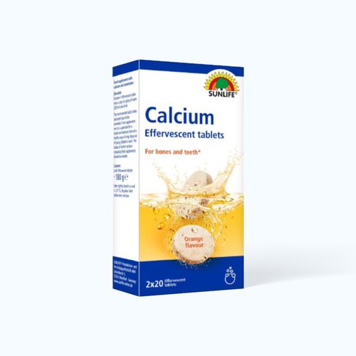 Viên sủi Sunlife Calcium hỗ trợ bổ sung Canxi (Hộp 2 tuýp x 20 viên)