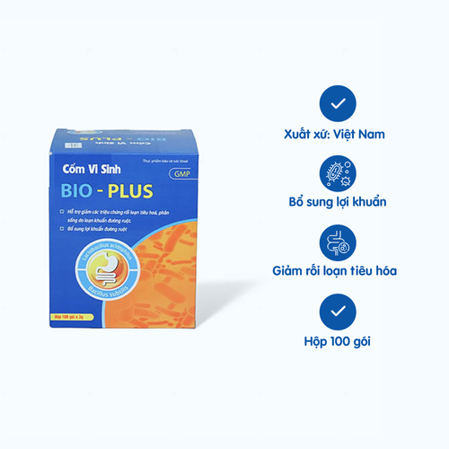 Bột Bio Plus  bổ sung men vi sinh hỗ trợ đường ruột cho trẻ em (Hộp 100 gói)