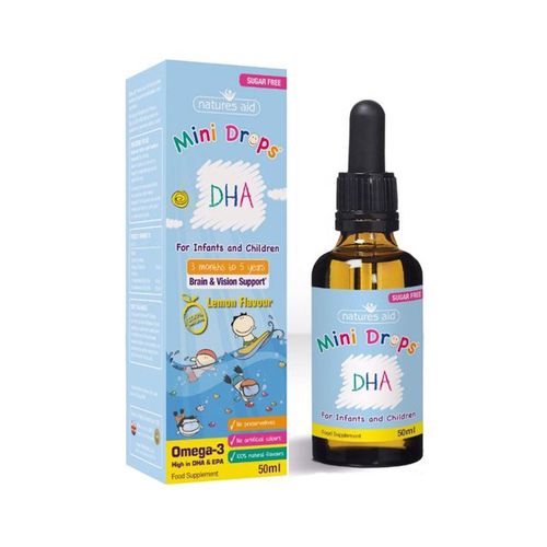 Dung dịch Omega 3 DHA  Nature Aid bổ sung DHA và EPA tốt cho não bộ và thị lực (Chai 50ml)