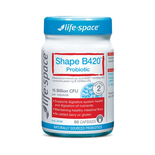 Viên uống Life-space Shape B420 Probiotic bổ sung men vi sinh hỗ trợ hệ tiêu hóa và kiểm soát cân nặng (Chai 60 viên)