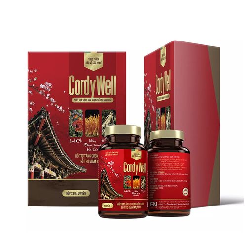 Viên uống Cordy Well Softcap Bt/2 hỗ trợ tăng cường sức đề kháng, giảm mệt mỏi (Hộp 60 viên)