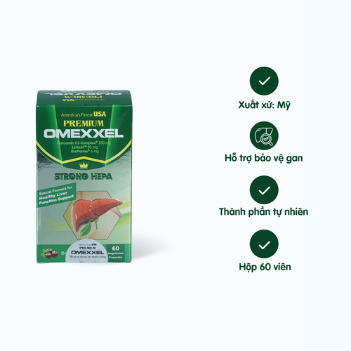 Viên uống Premium Omexxel Strong Hepa hỗ trợ bảo vệ gan (Hộp 60 viên)