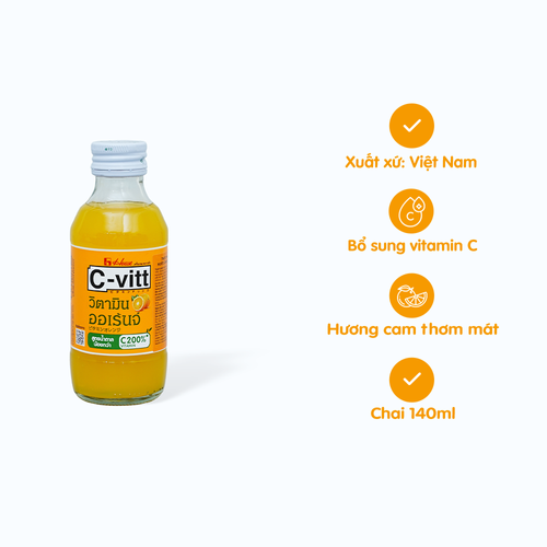 Nước cam bổ sung vitamin C Cvitt (Chai 140ml)