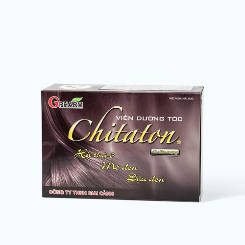 Viên uống GPHARM Chitaton hỗ trợ làm đen râu tóc, giảm rụng tóc (Hộp 60 viên)
