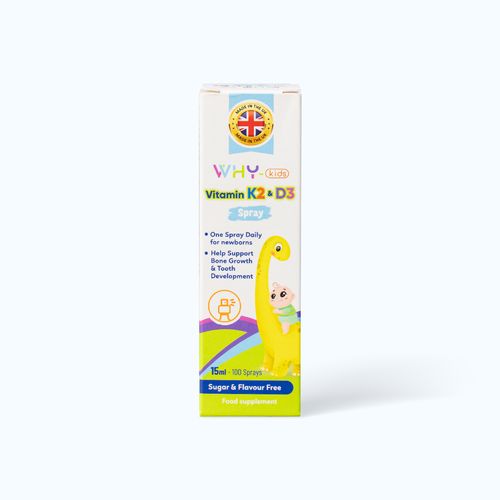 Chai xịt bổ sung vitamin D3 & K2  Why-kids cho trẻ em (Chai 15ml)