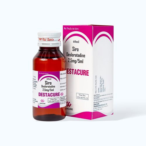 Siro Destacure 2.5mg/5ml trị viêm mũi dị ứng, mày đay, ngứa (chai 60ml)