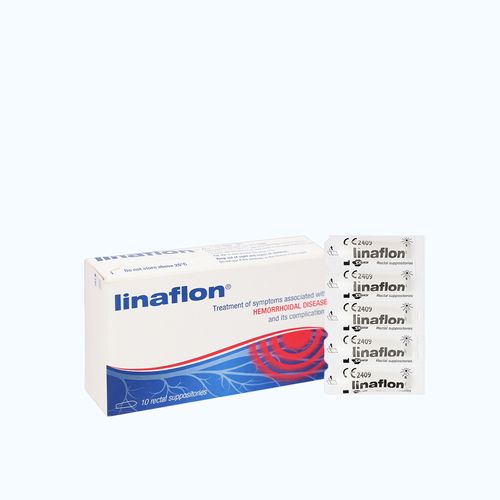 Viên đặt trực tràng Linaflon 2.5g trị các triệu chứng bệnh trĩ (2 vỉ x 5 viên)