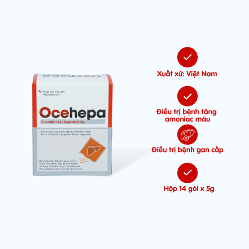 Bột pha uống Ocehepa 3g tăng amoniac trong bệnh xơ gan, tăng cường chức năng gan (14 gói x 5g)