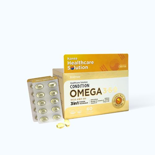 Viên uống Kolmar Condition Omega 369 Hỗ trợ bổ sung Omega 3 (Hộp 6 vỉ x 10 viên)