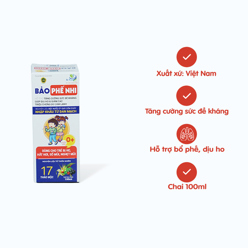 Siro Bảo Phế Nhi 3in1 hỗ trợ giảm cảm cúm (Chai 100ml)