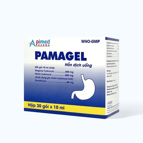 Hỗn dịch uống Pamagel điều trị các triệu chứng do tăng acid dạ dày (30 gói x 10ml)