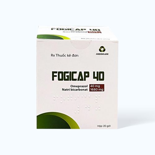 Bột pha uống Fogicap 40mg điều trị viêm loét, trào ngược dạ dày thực quản (hộp 20 gói)