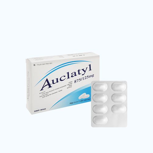 Viên nén Auclatyl 875/125mg điều trị nhiễm khuẩn (2 vỉ x 7 viên)