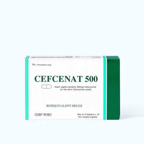 Viên nén Cefcenat 500mg kháng sinh điều trị nhiễm khuẩn (2 vỉ x 5 viên)