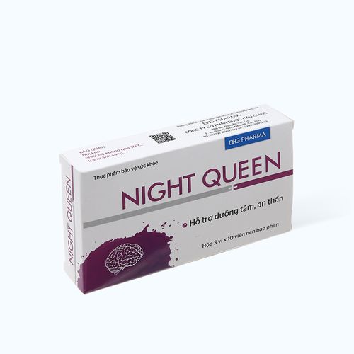 Viên uống DHG Pharma Night Queen hỗ trợ dưỡng tâm an thần, giúp dễ ngủ, cho giấc ngủ sâu (Hộp 30 viên)