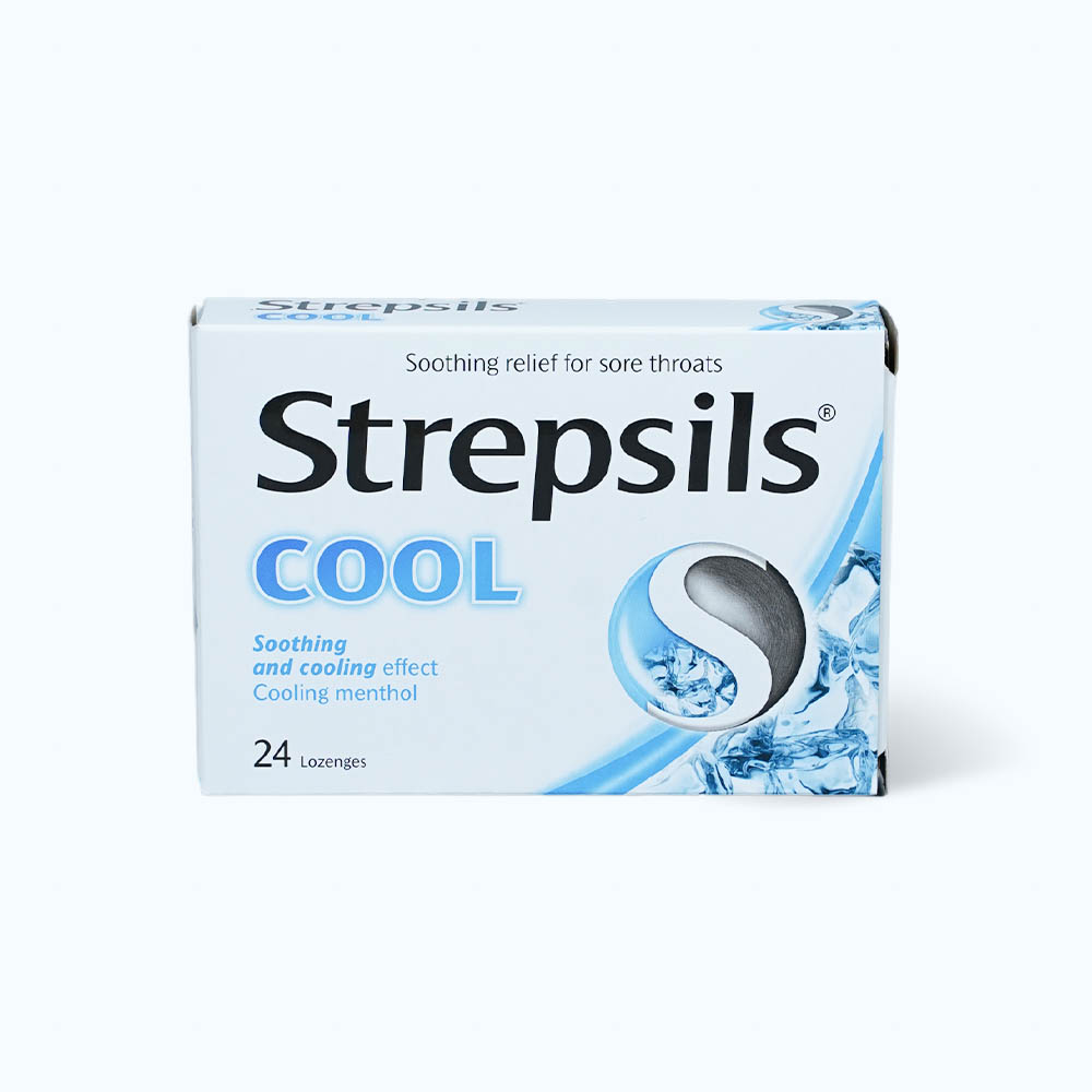 Viên ngậm Strepsils Cool trị đau họng (2 vỉ x 12 viên)