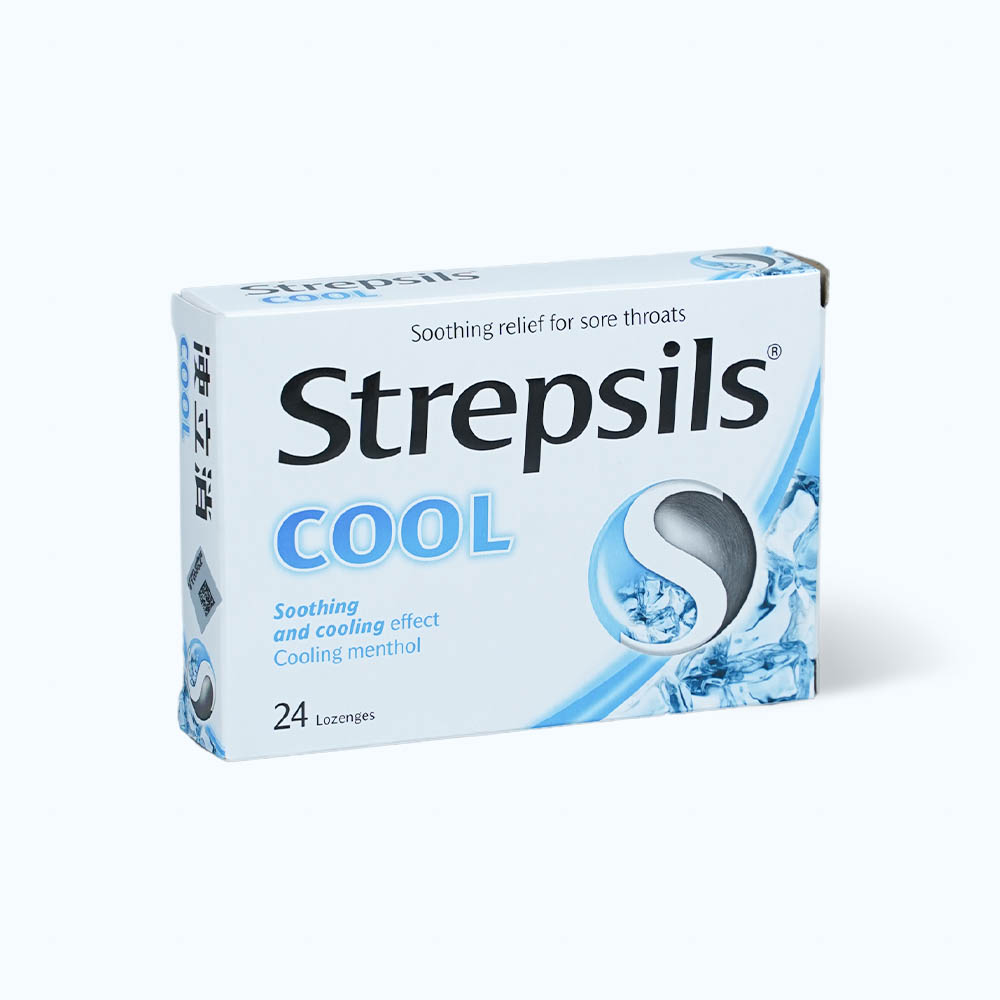 Viên ngậm Strepsils Cool trị đau họng (2 vỉ x 12 viên)