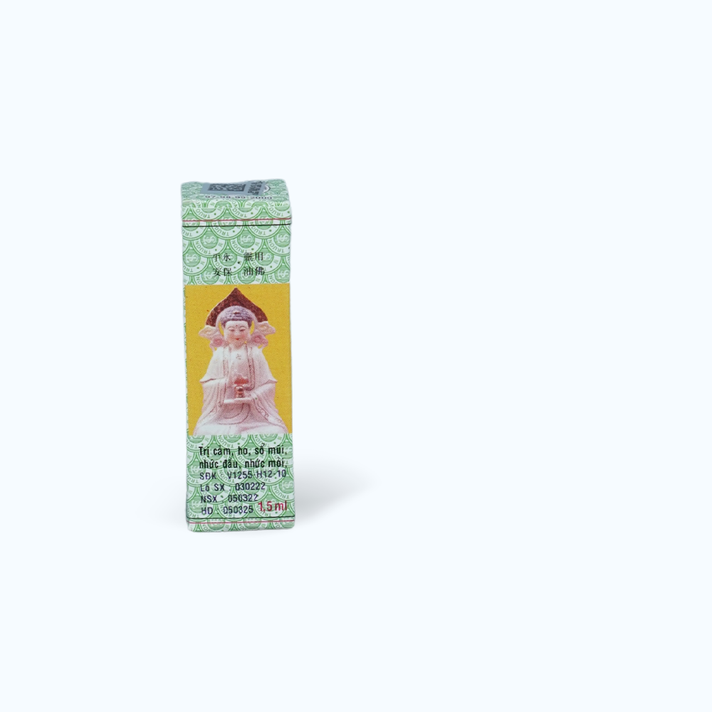 Dầu phật Linh trị cảm cúm, sổ mũi, nghẹt mũi, chóng mặt, say tàu xe (chai 1.5ml)