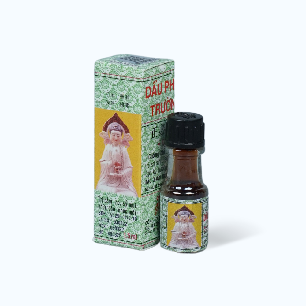 Dầu phật Linh trị cảm cúm, sổ mũi, nghẹt mũi, chóng mặt, say tàu xe (chai 1.5ml)