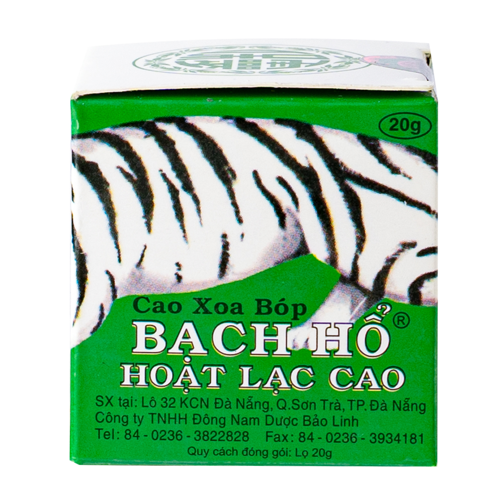 Cao xoa Bạch hổ hoạt lạc cao khu phong, hoạt lạc, tiêu viêm, chỉ thống (chai 20g)