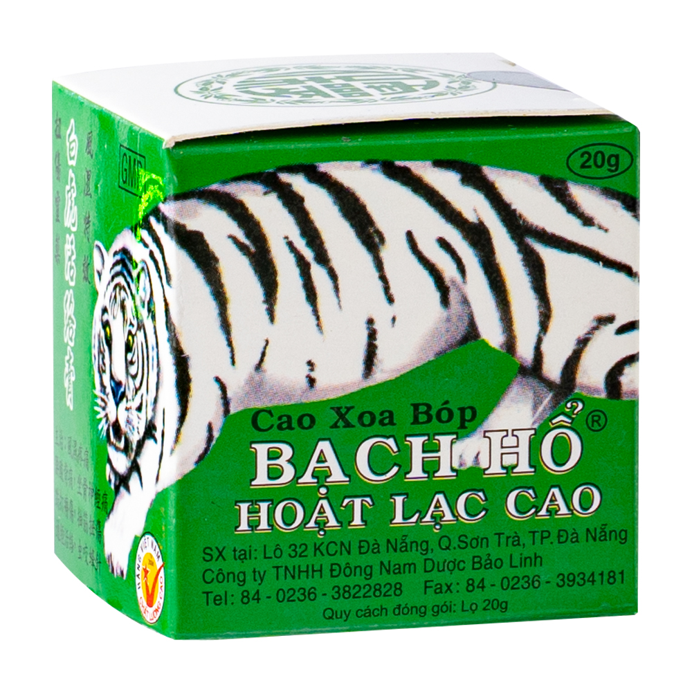 Cao xoa Bạch hổ hoạt lạc cao khu phong, hoạt lạc, tiêu viêm, chỉ thống (chai 20g)