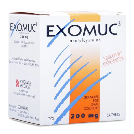 Bột pha uống Exomuc 200mg tiêu chất nhầy trong bệnh nhầy nhớt (30 gói x 1g)