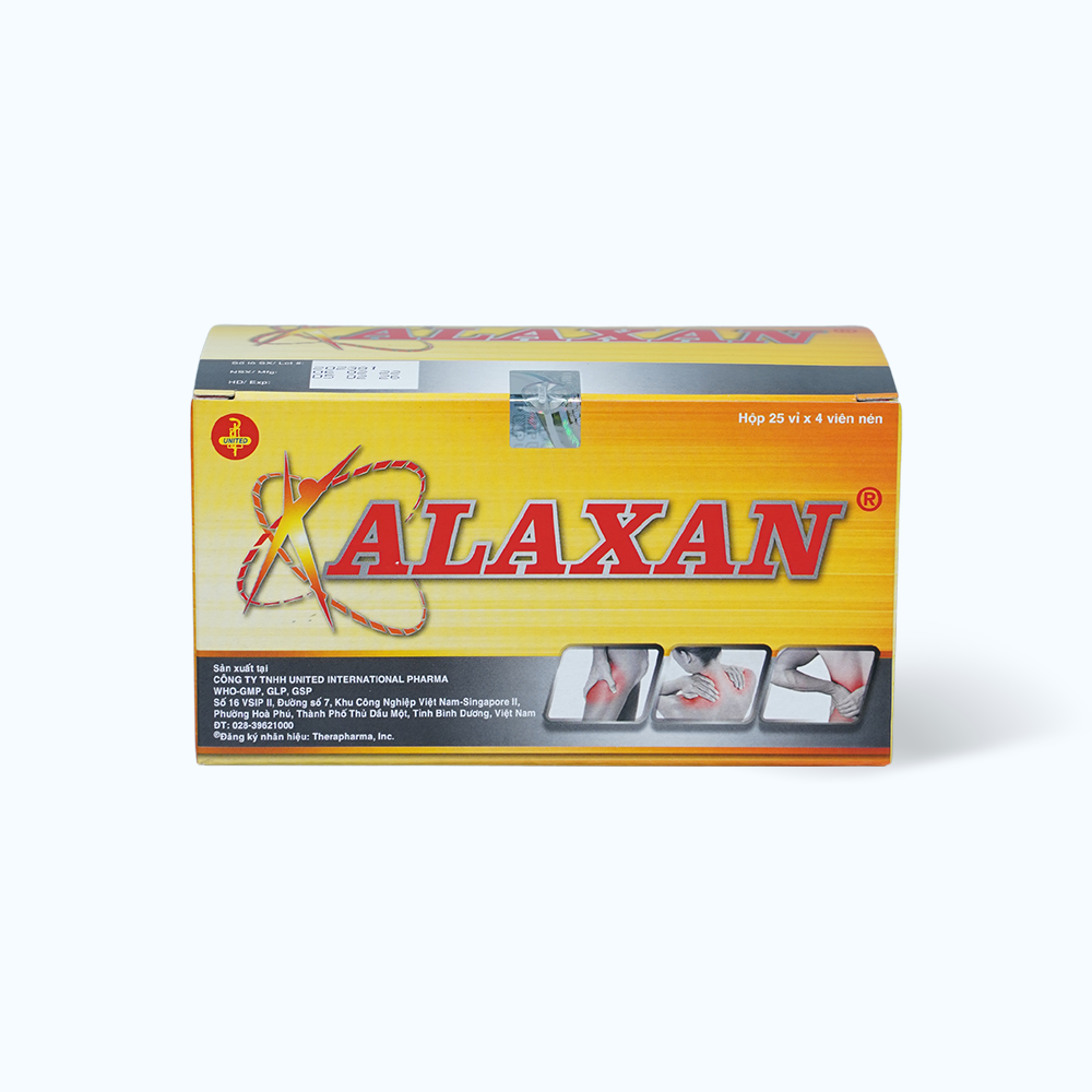 Viên nén Alaxan làm giảm đau các cơn đau, hạ sốt (25 vỉ x 4 viên)