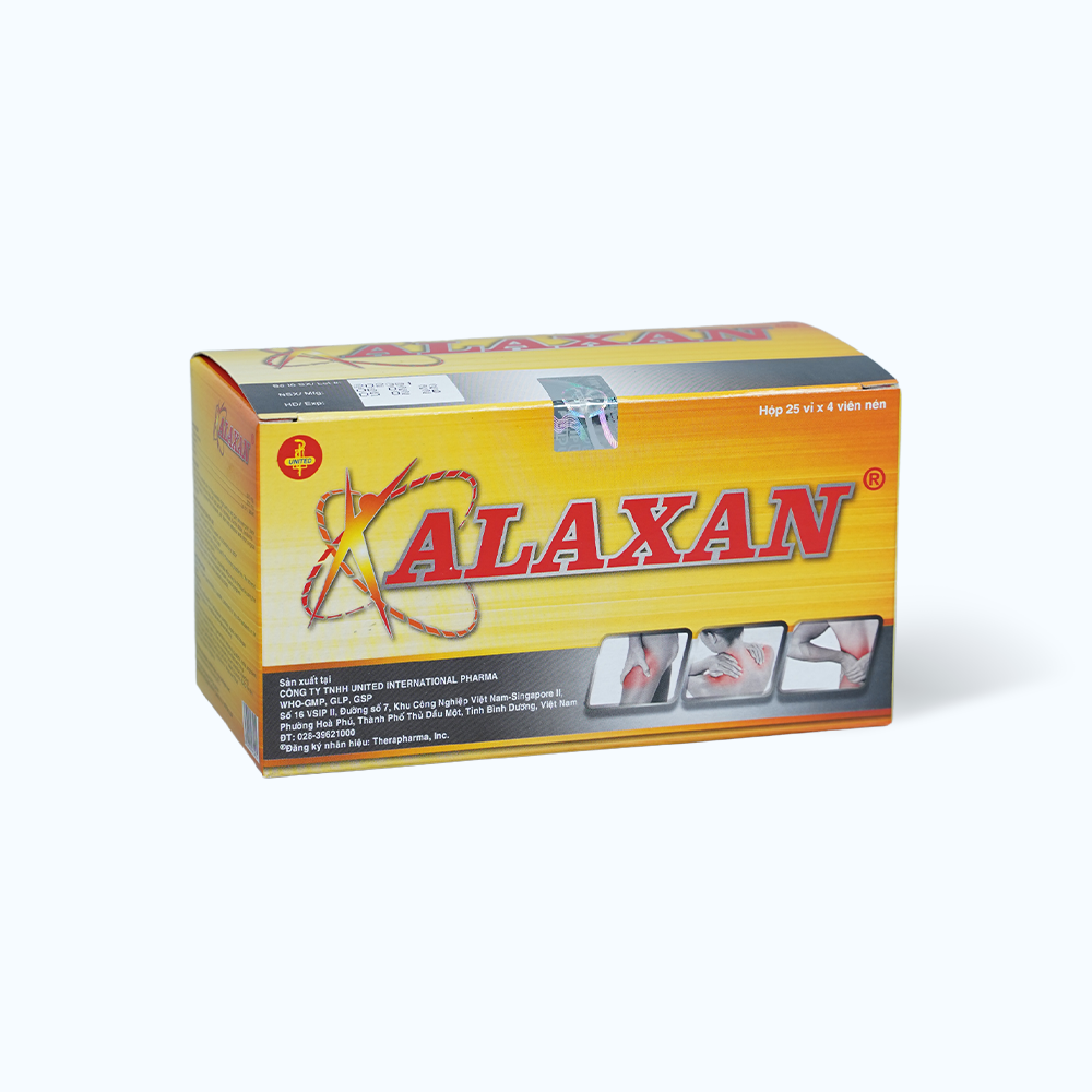 Viên nén Alaxan làm giảm đau các cơn đau, hạ sốt (25 vỉ x 4 viên)