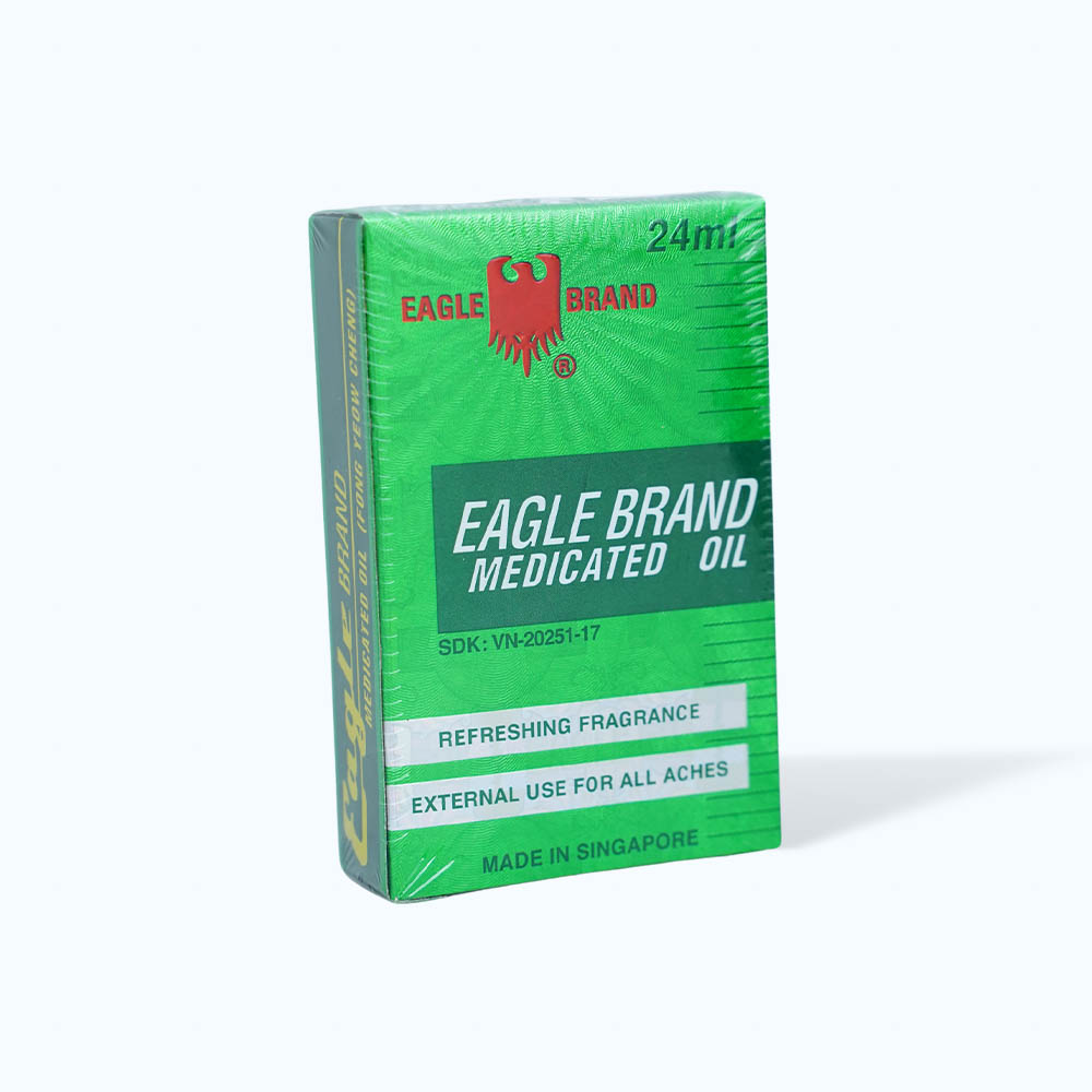 Dầu gió xanh Eagle Brand trị cảm cúm, sổ mũi, nghẹt mũi, chóng mặt, say tàu xe (chai 24ml)