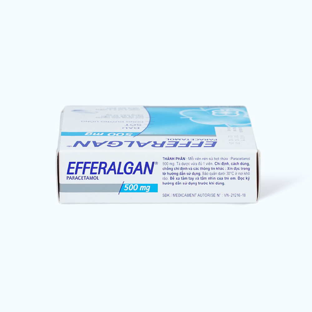 Viên nén sủi bọt Efferalgan Eff. 500mg điều trị đau đầu, đau răng, sốt, nhức mỏi cơ (4 vỉ x 4 viên)