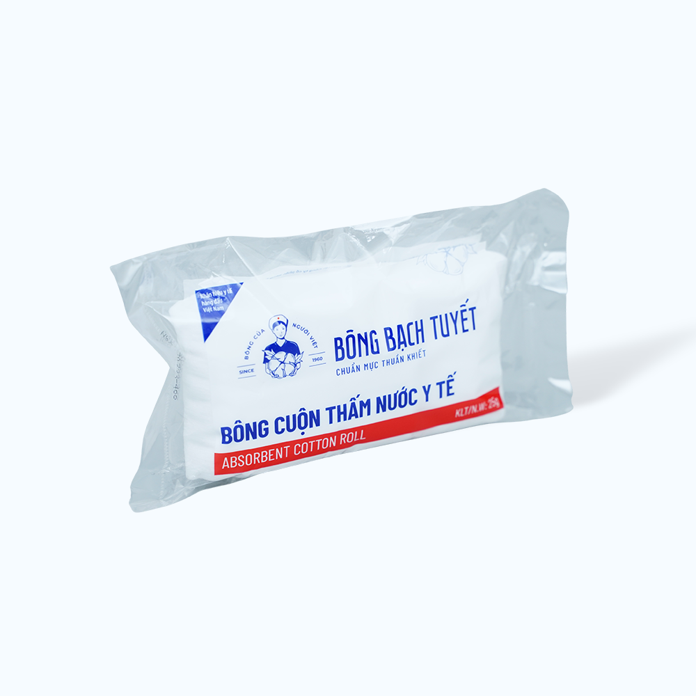 Bông y tế thấm nước BẠCH TUYẾT dùng trong chăm sóc cá nhân và y tế (Gói 25g)